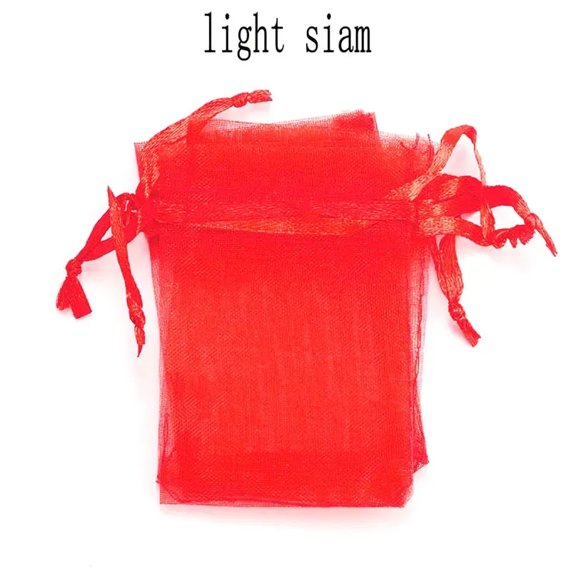 100pcs/lot Organza Bag 5x7cm,7x9cm,9x12cm Christmas Wedding Drawstring Bag Candy Bags Gift Pouches Jewelry Packaging Display