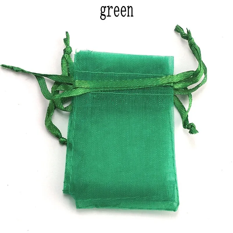 100pcs/lot Organza Bag 5x7cm,7x9cm,9x12cm Christmas Wedding Drawstring Bag Candy Bags Gift Pouches Jewelry Packaging Display