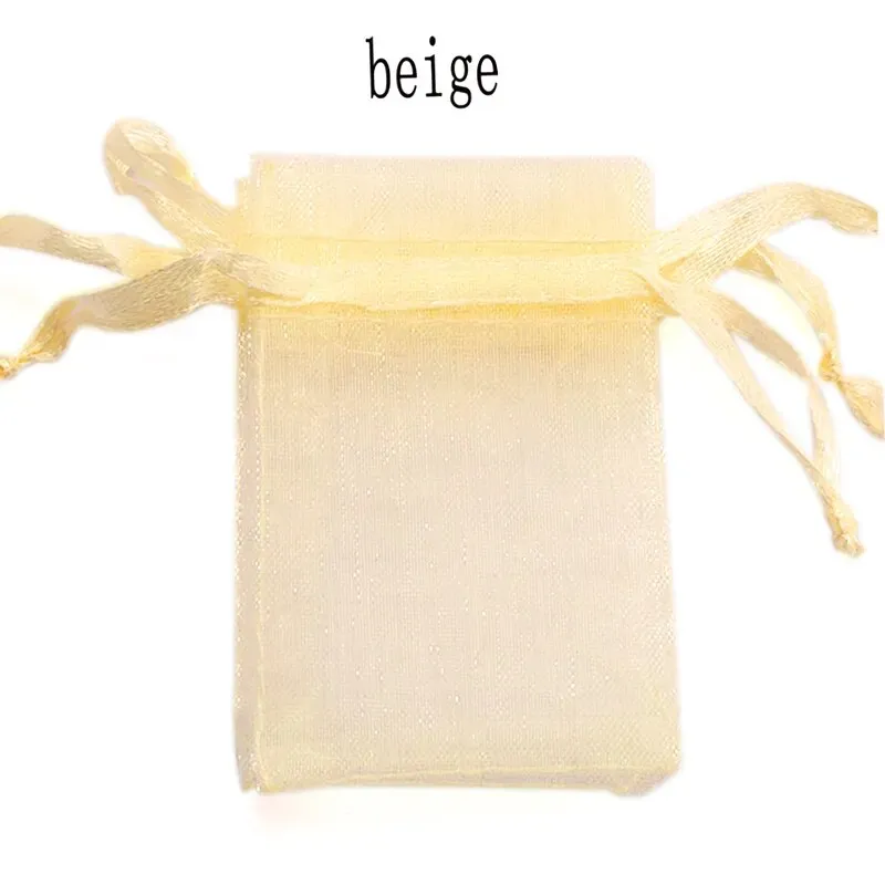 100pcs/lot Organza Bag 5x7cm,7x9cm,9x12cm Christmas Wedding Drawstring Bag Candy Bags Gift Pouches Jewelry Packaging Display