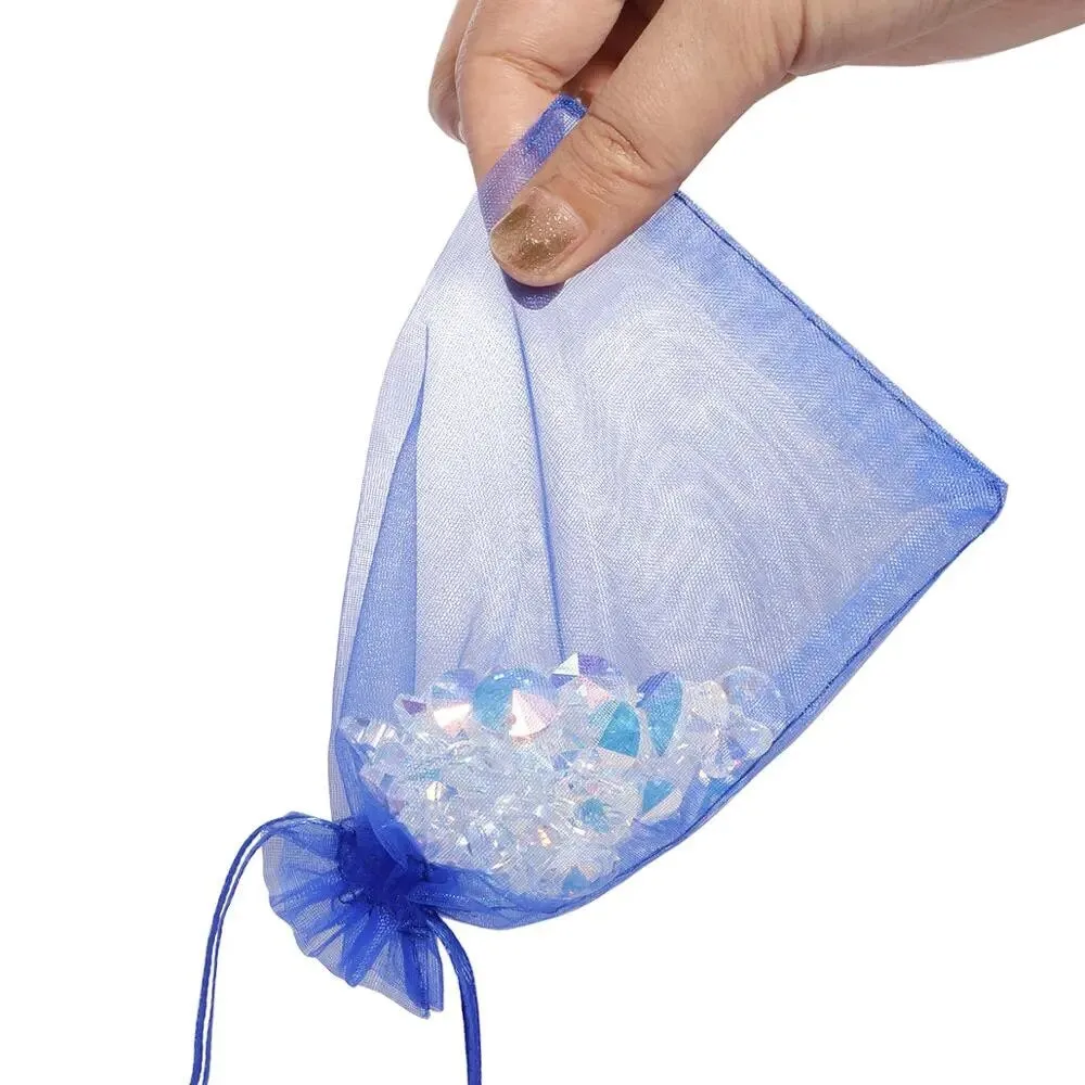100pcs/lot Organza Bag 5x7cm,7x9cm,9x12cm Christmas Wedding Drawstring Bag Candy Bags Gift Pouches Jewelry Packaging Display