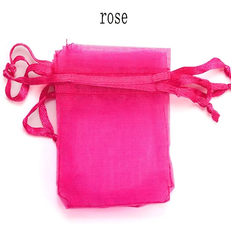 100pcs/lot Organza Bag 5x7cm,7x9cm,9x12cm Christmas Wedding Drawstring Bag Candy Bags Gift Pouches Jewelry Packaging Display
