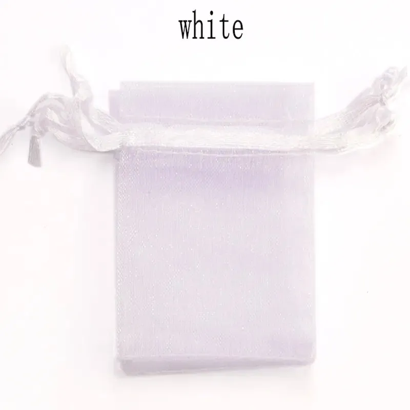 100pcs/lot Organza Bag 5x7cm,7x9cm,9x12cm Christmas Wedding Drawstring Bag Candy Bags Gift Pouches Jewelry Packaging Display