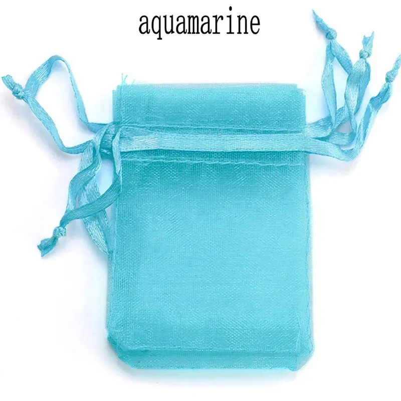 100pcs/lot Organza Bag 5x7cm,7x9cm,9x12cm Christmas Wedding Drawstring Bag Candy Bags Gift Pouches Jewelry Packaging Display