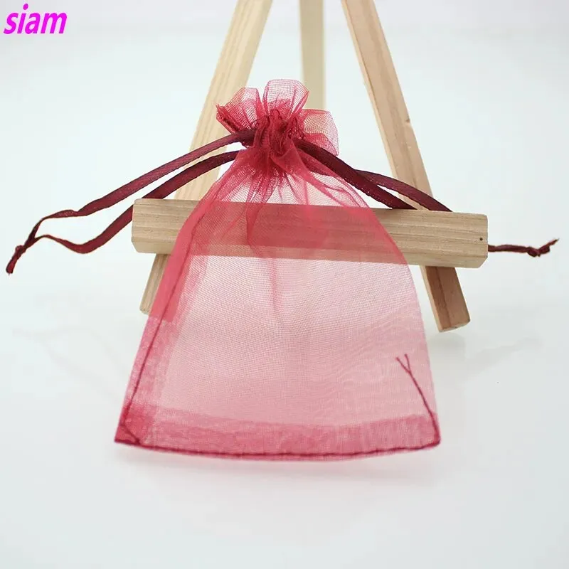 100pcs/lot Organza Bag 5x7cm,7x9cm,9x12cm Christmas Wedding Drawstring Bag Candy Bags Gift Pouches Jewelry Packaging Display