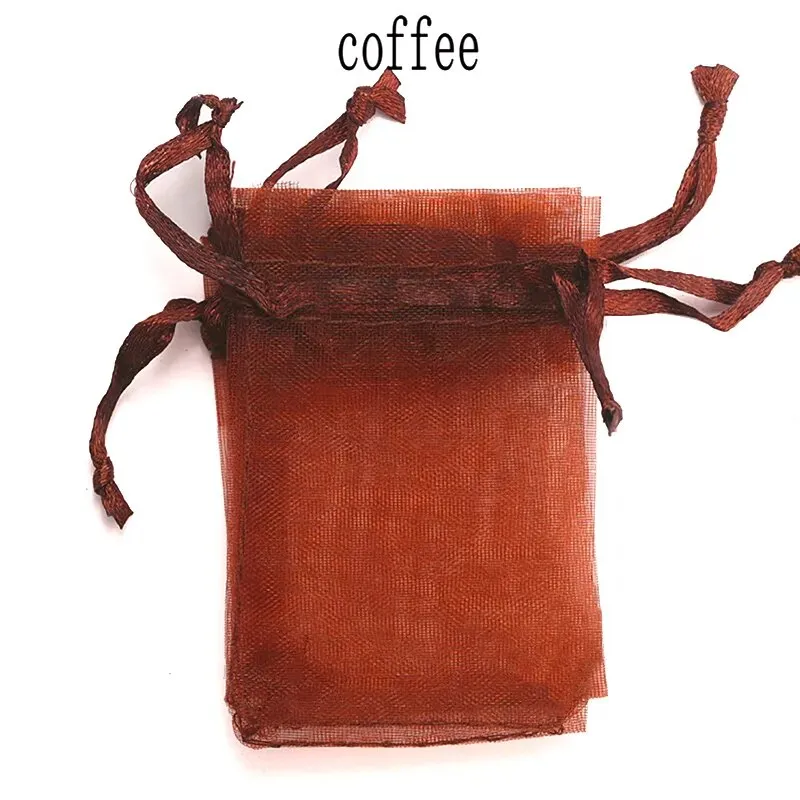 100pcs/lot Organza Bag 5x7cm,7x9cm,9x12cm Christmas Wedding Drawstring Bag Candy Bags Gift Pouches Jewelry Packaging Display