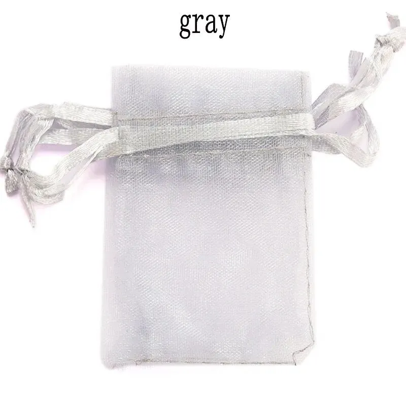 100pcs/lot Organza Bag 5x7cm,7x9cm,9x12cm Christmas Wedding Drawstring Bag Candy Bags Gift Pouches Jewelry Packaging Display