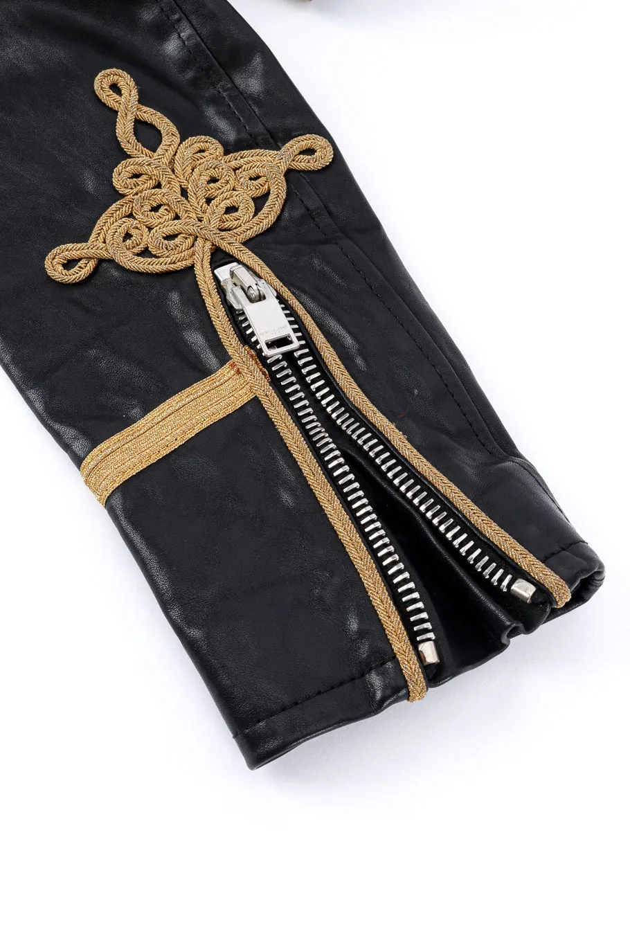 2015 S/S Soutache Trim Leather Jacket