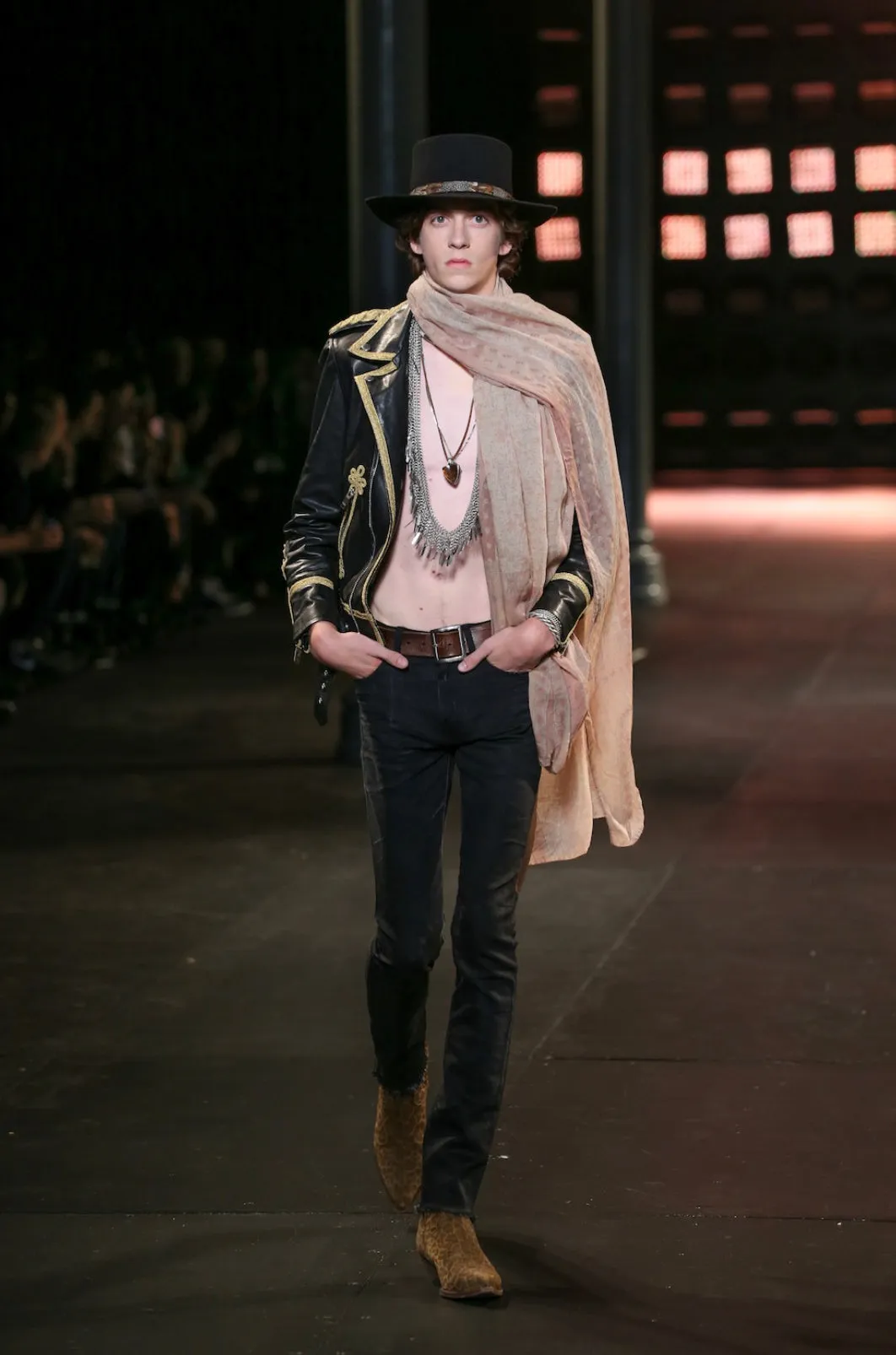 2015 S/S Soutache Trim Leather Jacket