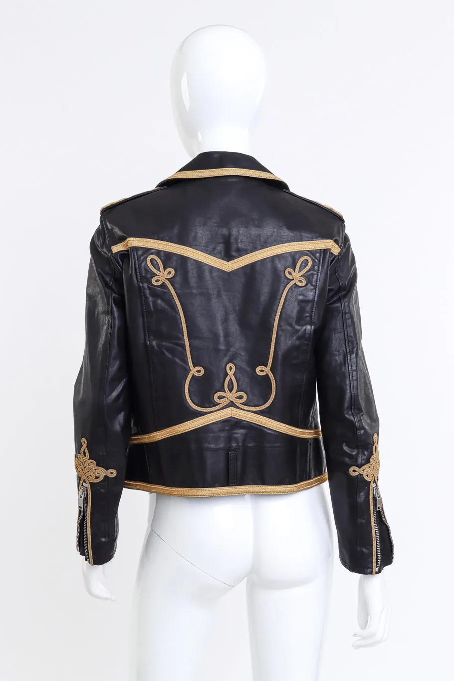 2015 S/S Soutache Trim Leather Jacket