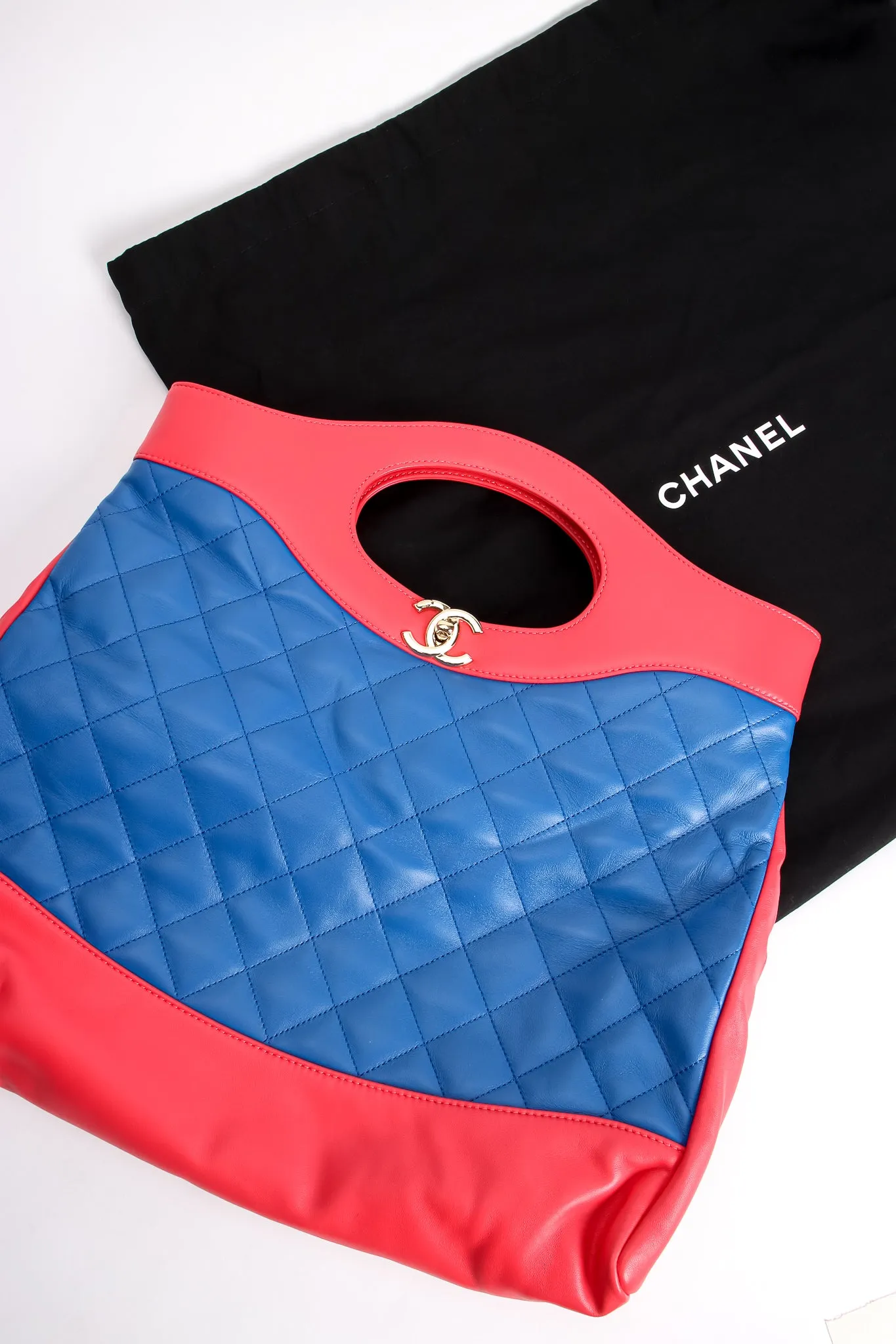2018 A/W Quilted Colorblock Clutch Tote