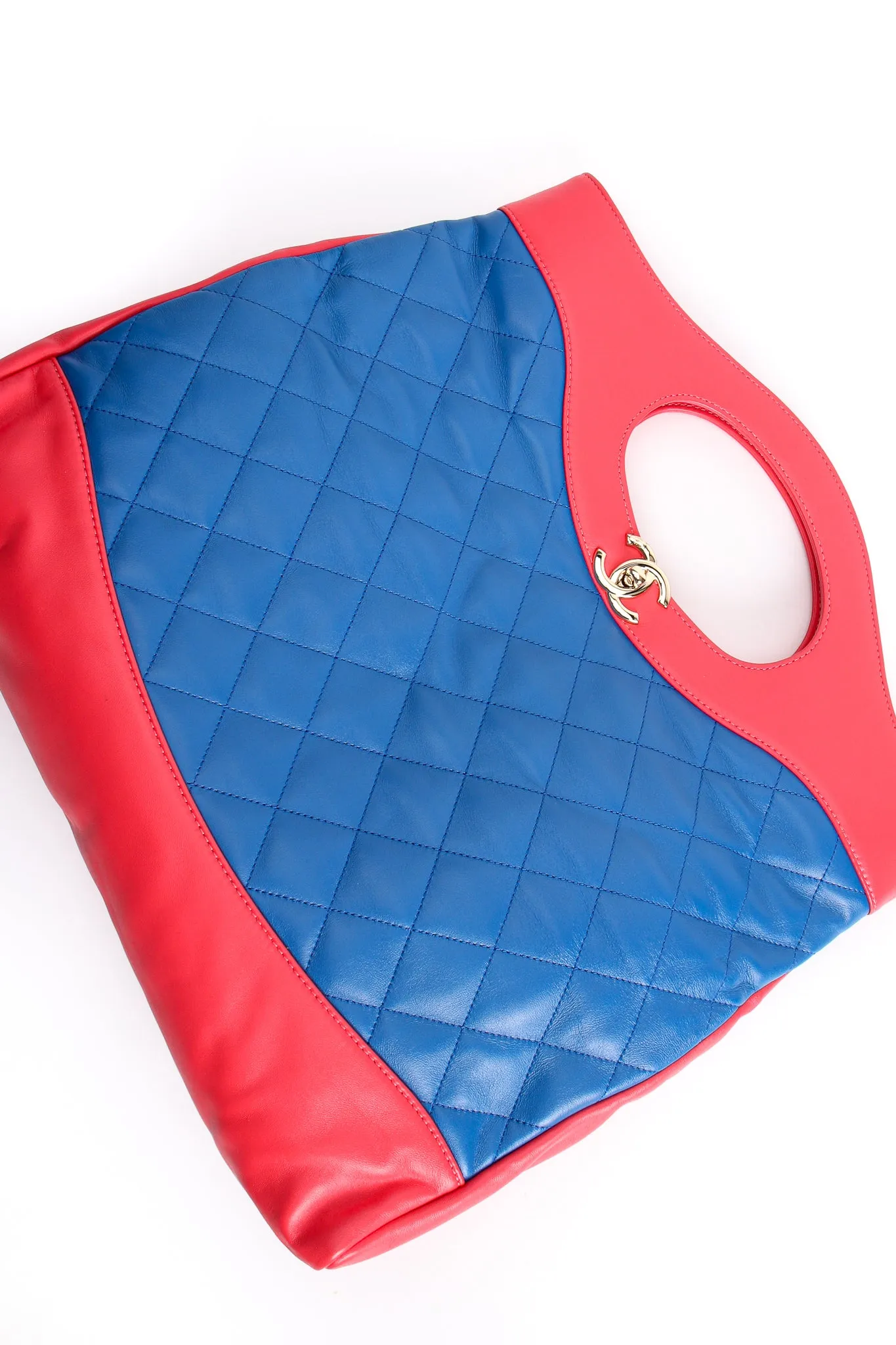 2018 A/W Quilted Colorblock Clutch Tote