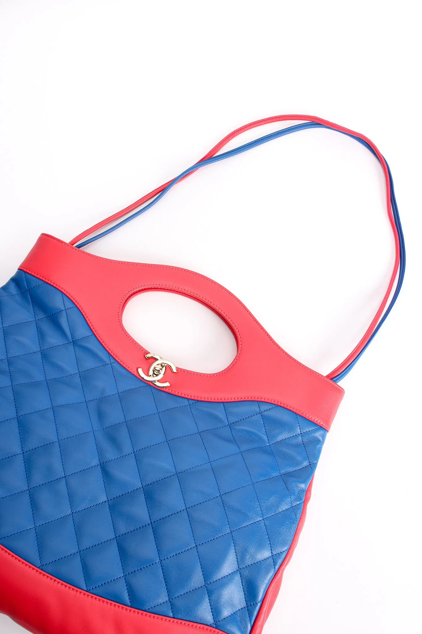 2018 A/W Quilted Colorblock Clutch Tote