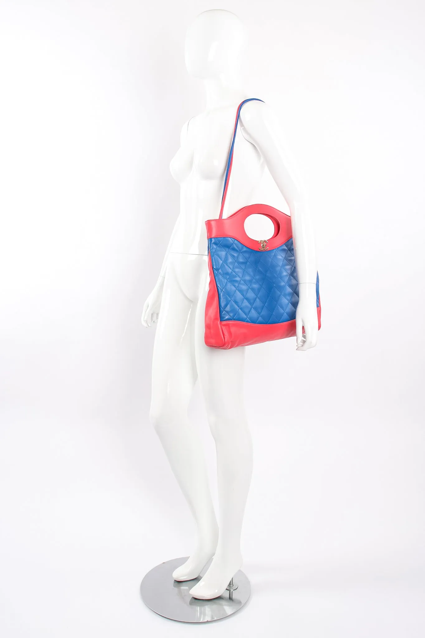 2018 A/W Quilted Colorblock Clutch Tote