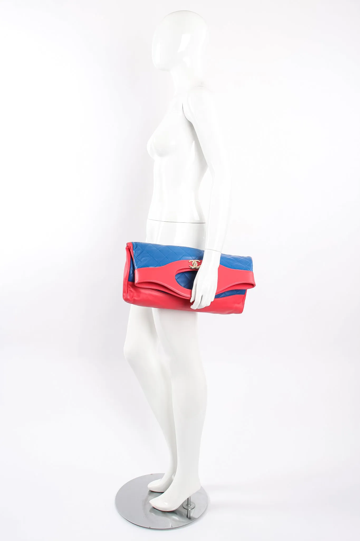 2018 A/W Quilted Colorblock Clutch Tote