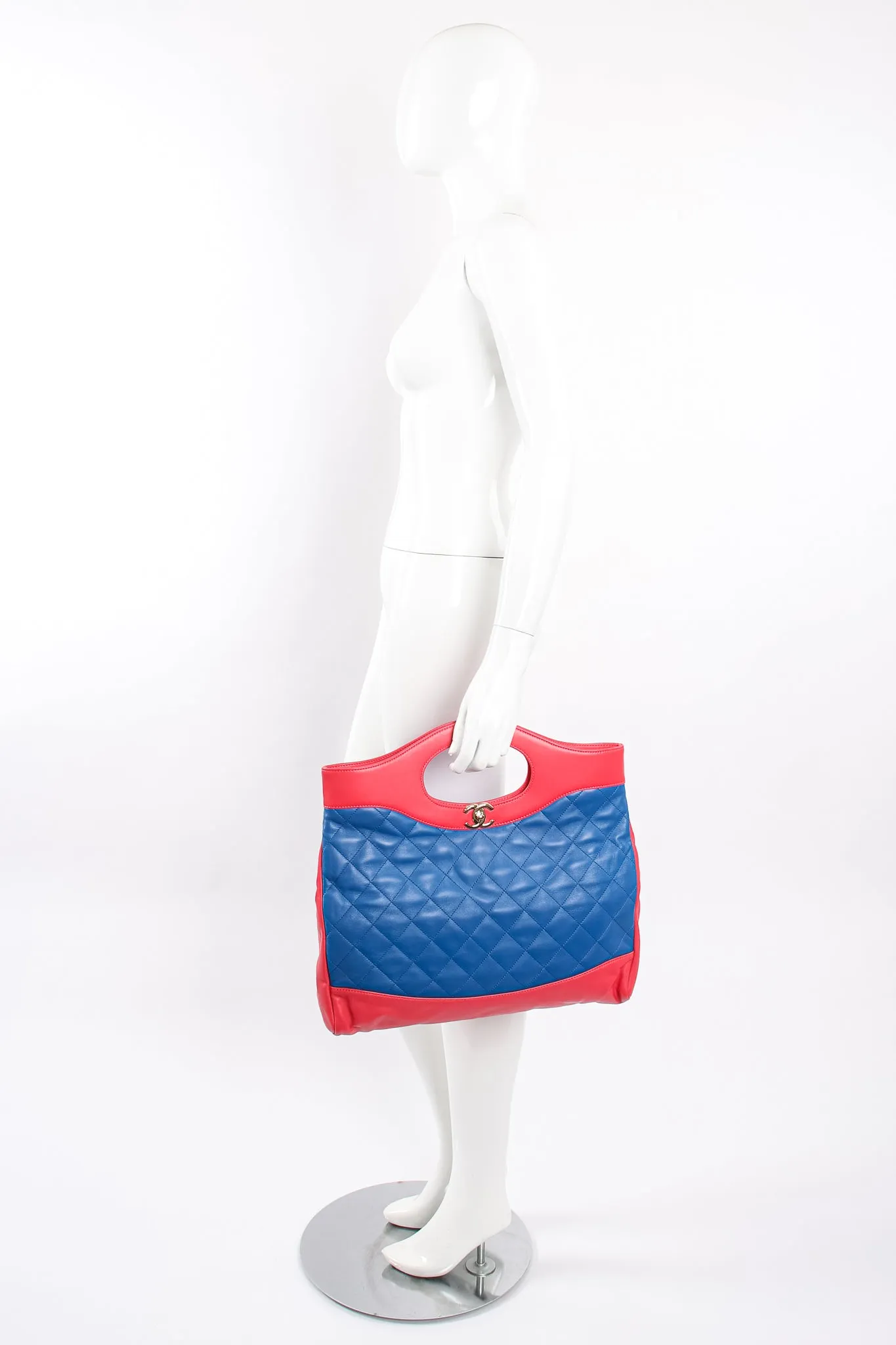 2018 A/W Quilted Colorblock Clutch Tote