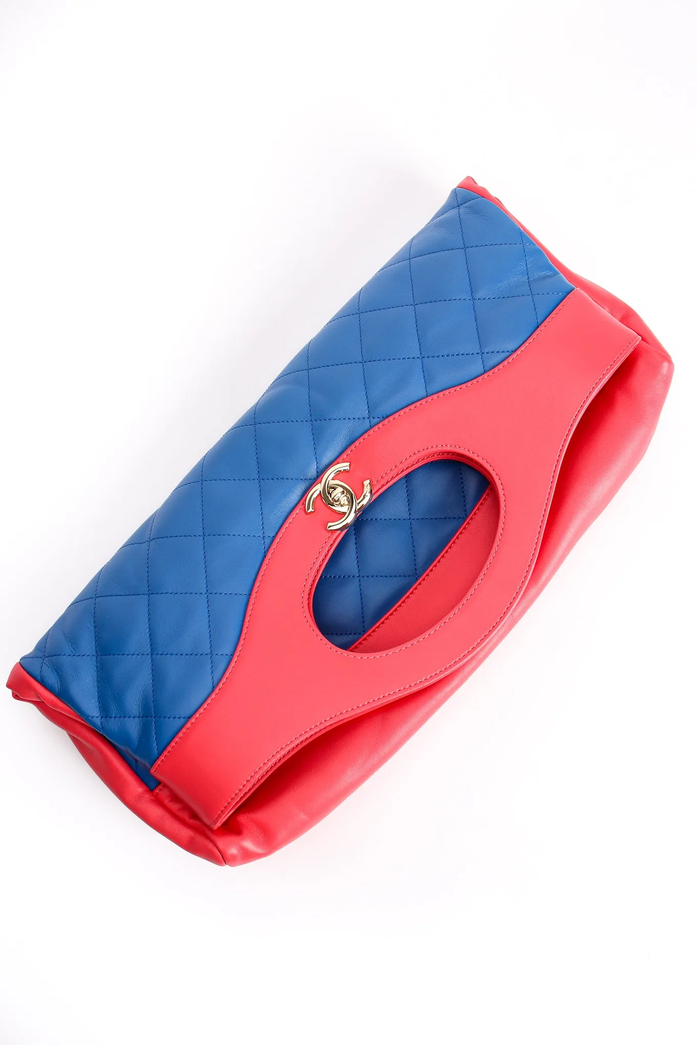 2018 A/W Quilted Colorblock Clutch Tote