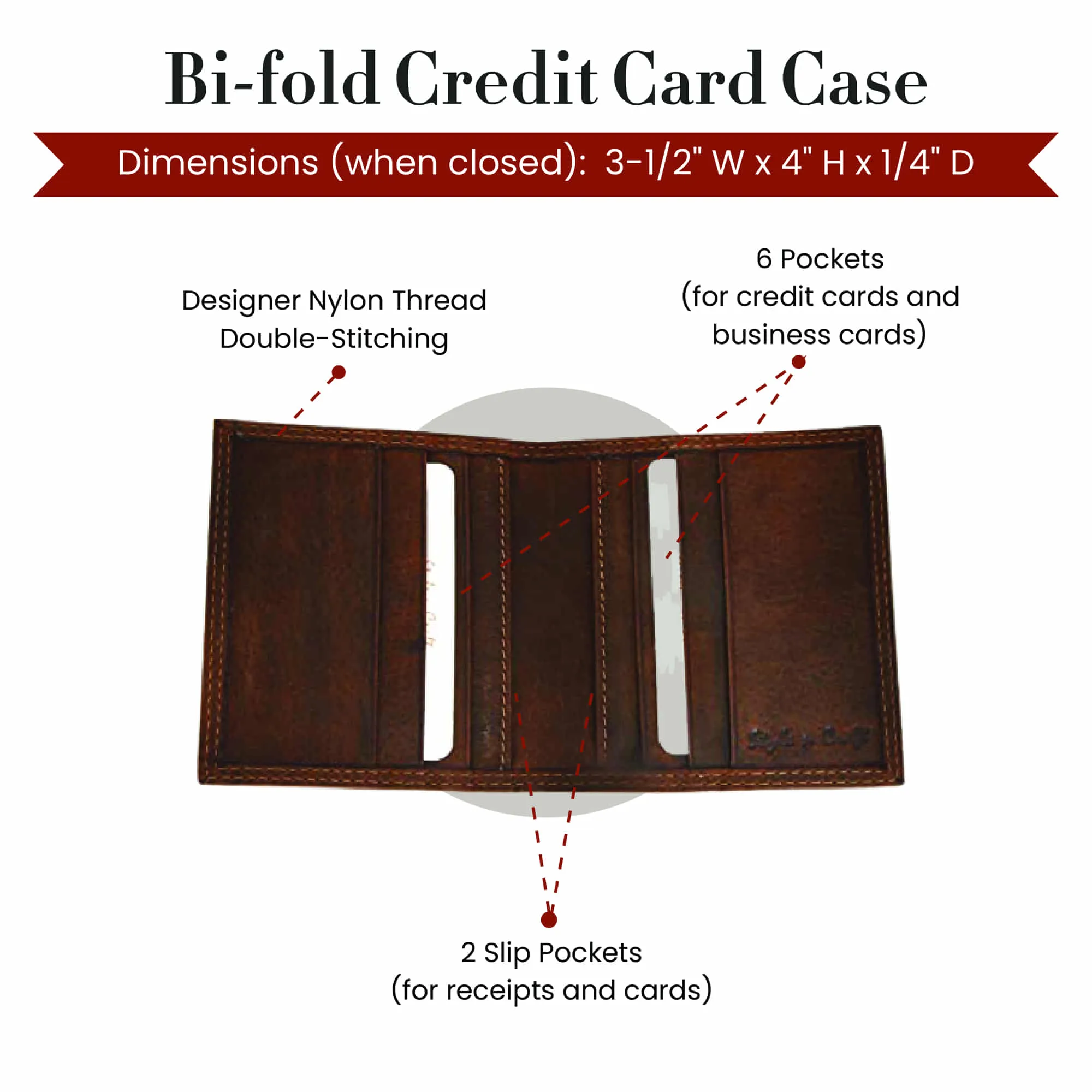 300703-BR Slim Credit Card Case in Brown Leather | Style n Craft