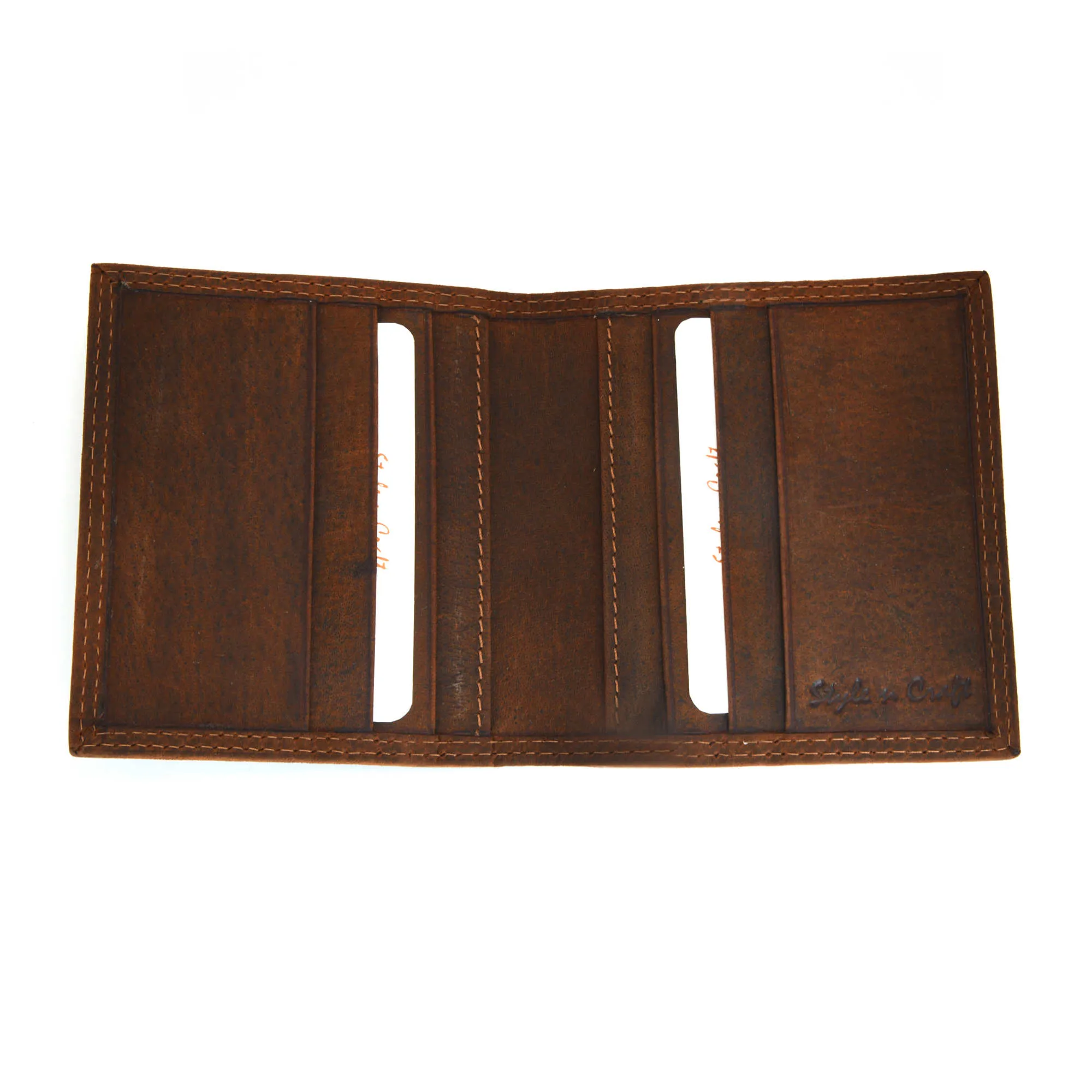 300703-BR Slim Credit Card Case in Brown Leather | Style n Craft