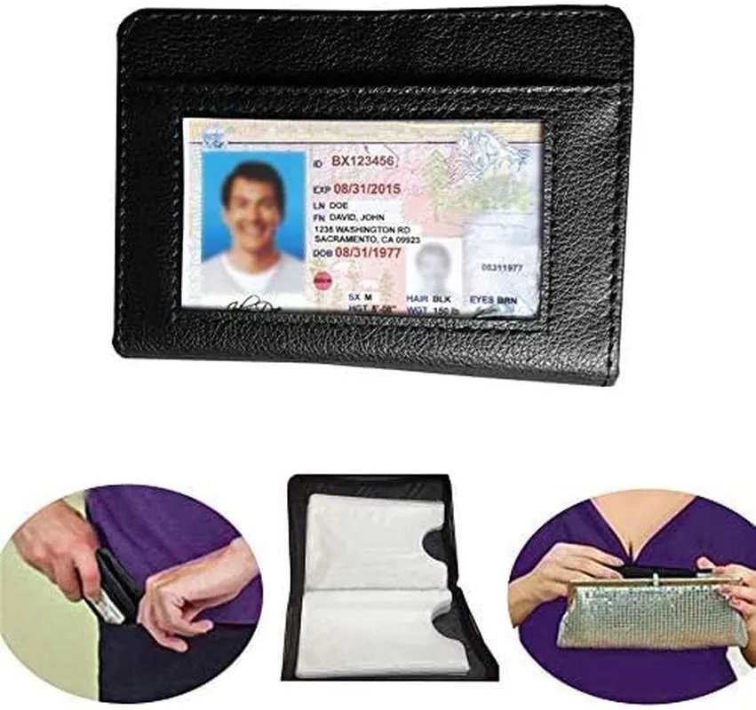 36 Slots Credit Card Holder Wallet RFID Blocking Zip Leather Card Case
