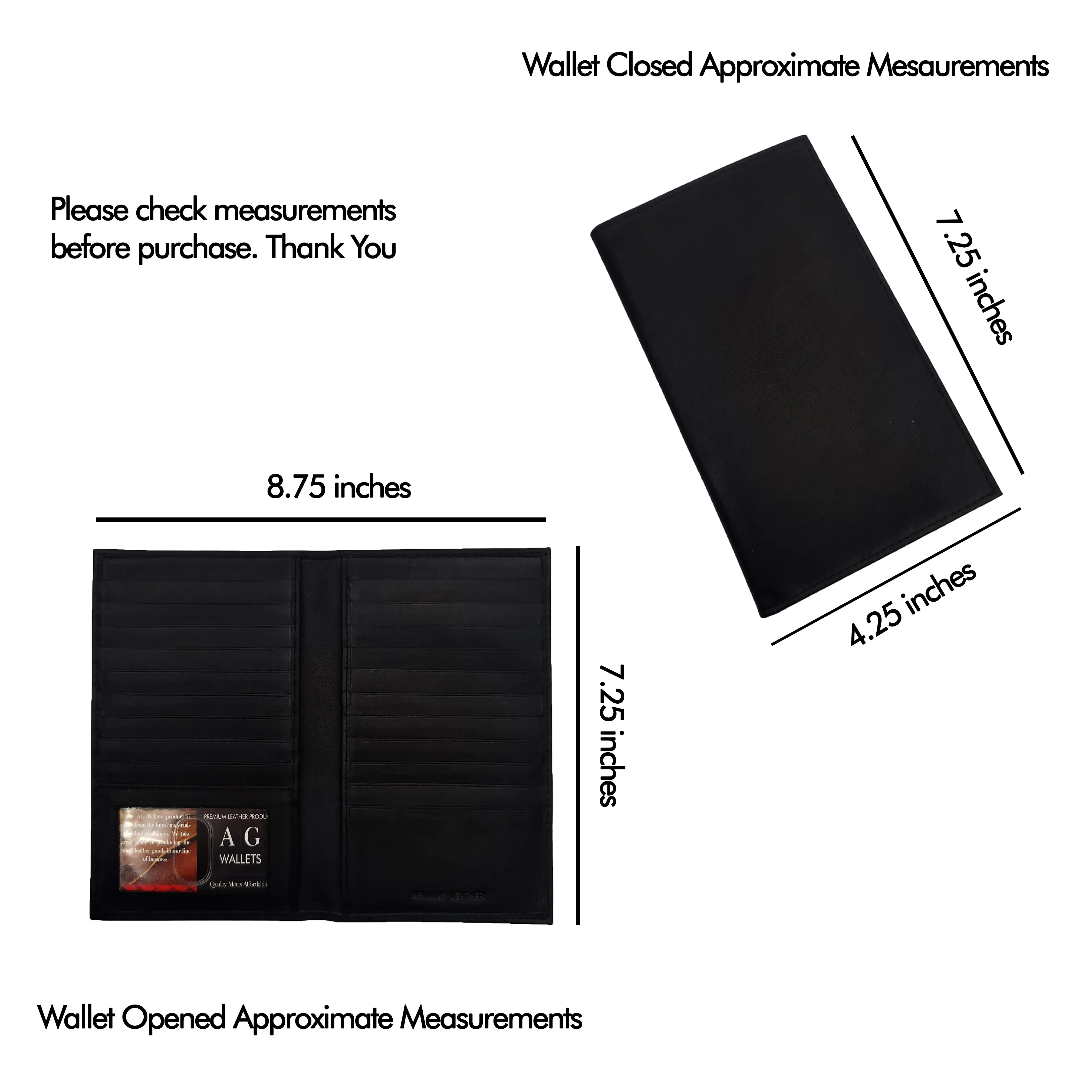 AG Wallets RFID Long 20 Credit Card Organizer & Leather Wallet