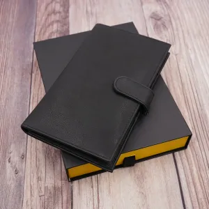 AG Wallets RFID Snap Close Full Grain Napa Cowhide Leather Credit Card Organizer Long Wallet, Holds Up To 20 Cards, 2 Side Cash Slots
