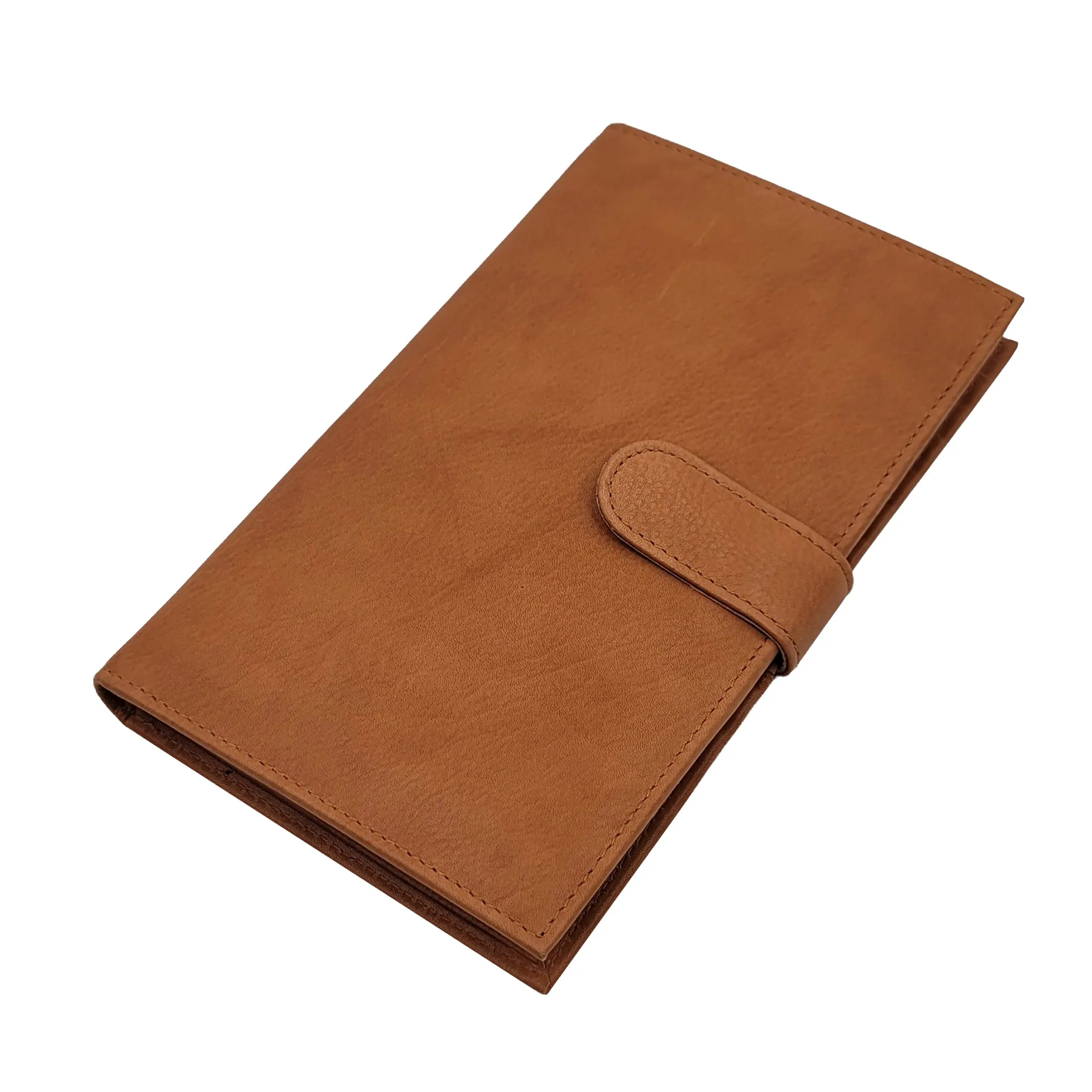 AG Wallets RFID Snap Close Full Grain Napa Cowhide Leather Credit Card Organizer Long Wallet, Holds Up To 20 Cards, 2 Side Cash Slots