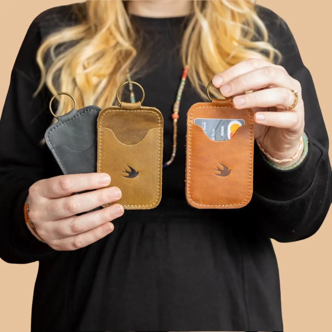 All Leather Keychain Cardholder