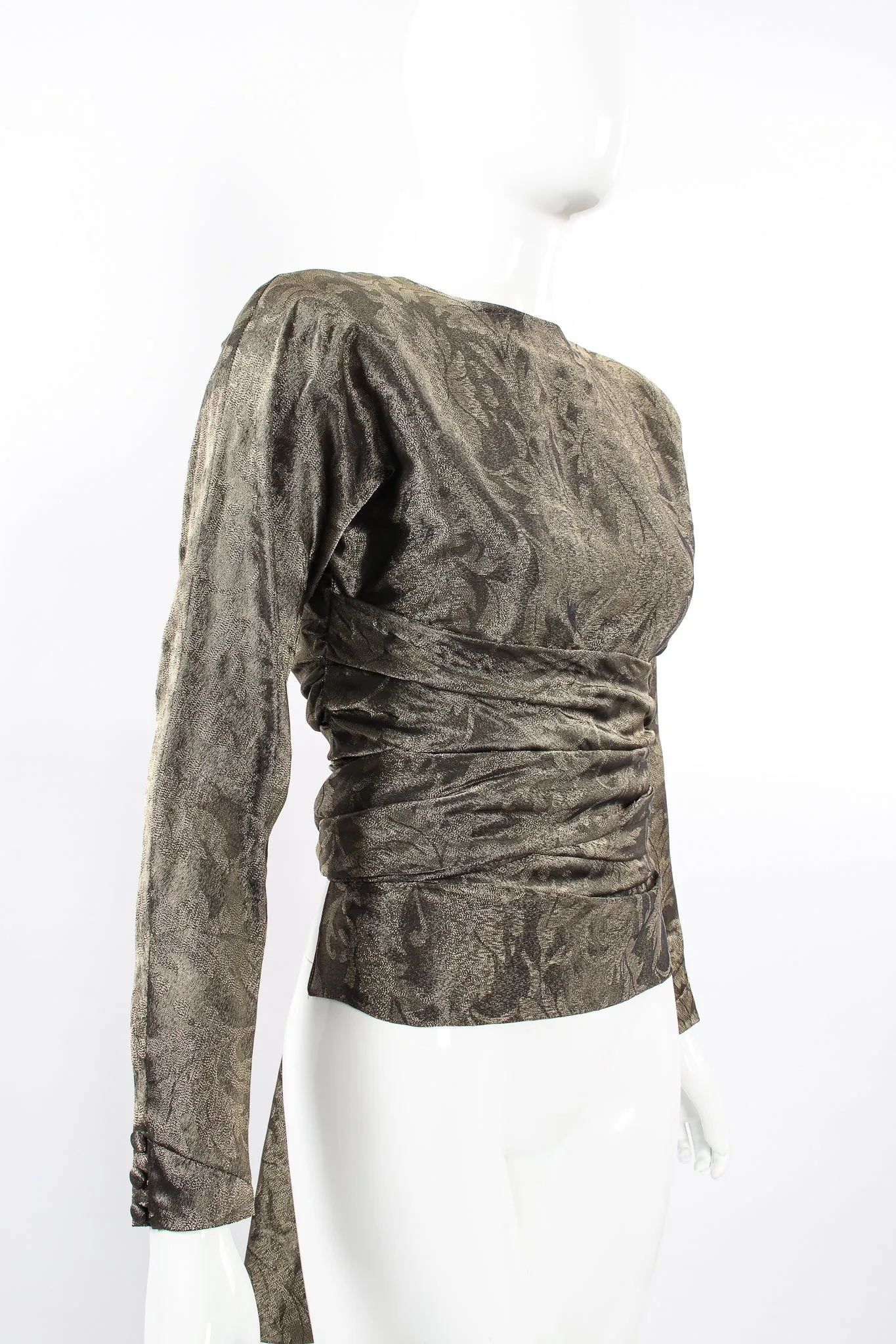 Backless Metallic Wrap Top