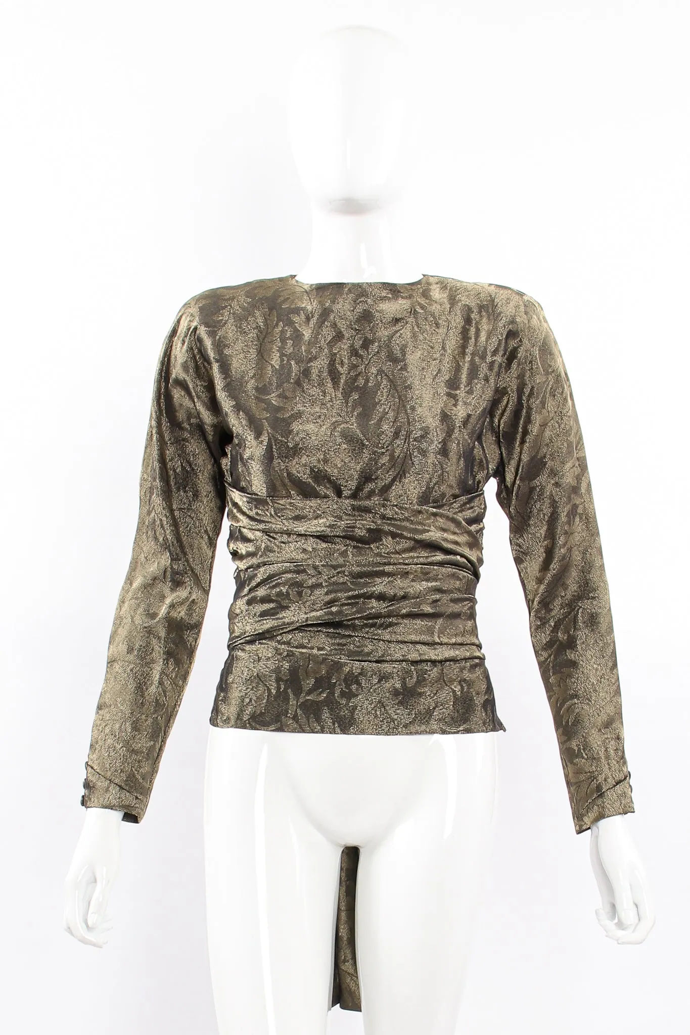 Backless Metallic Wrap Top