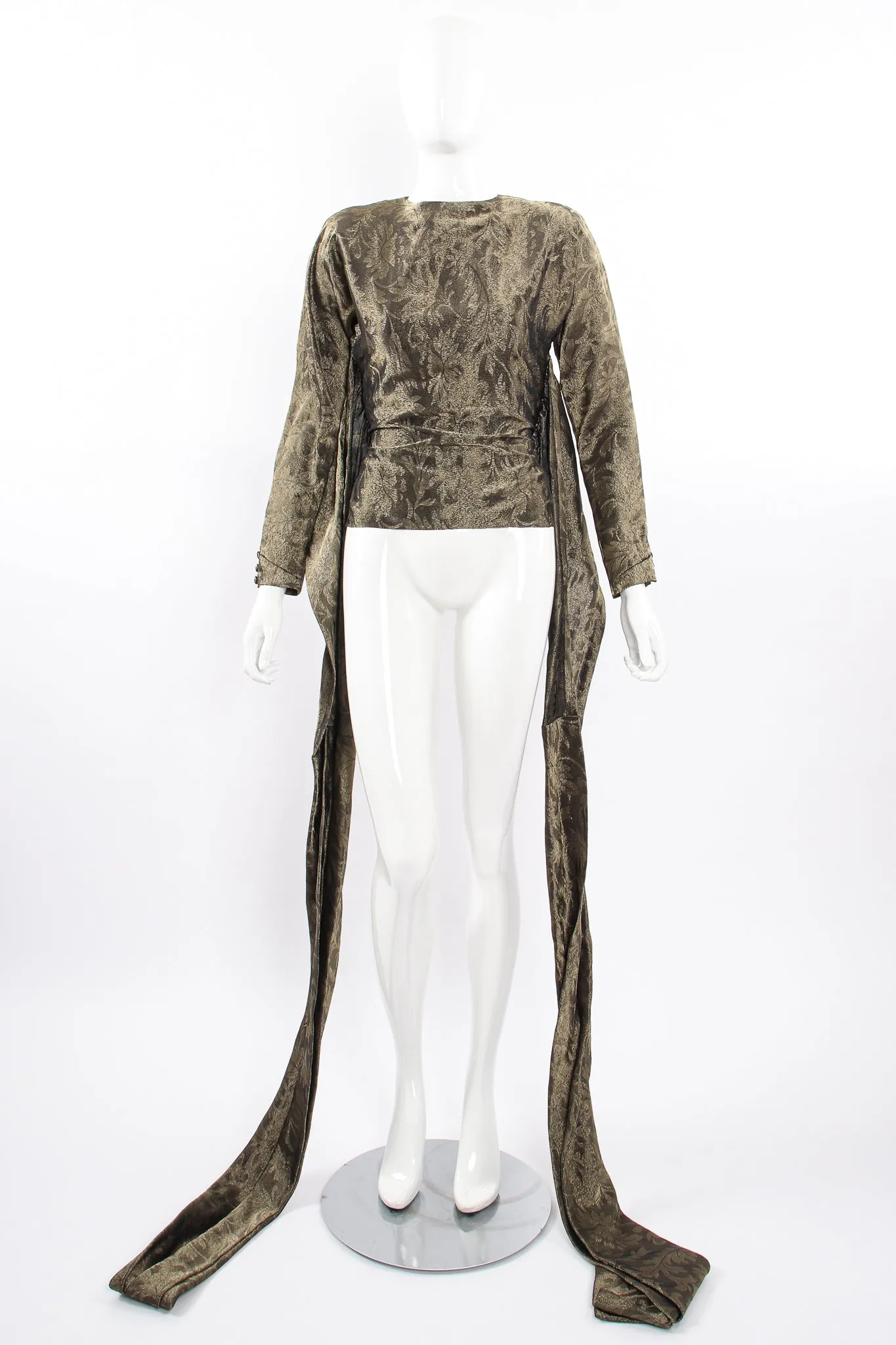 Backless Metallic Wrap Top