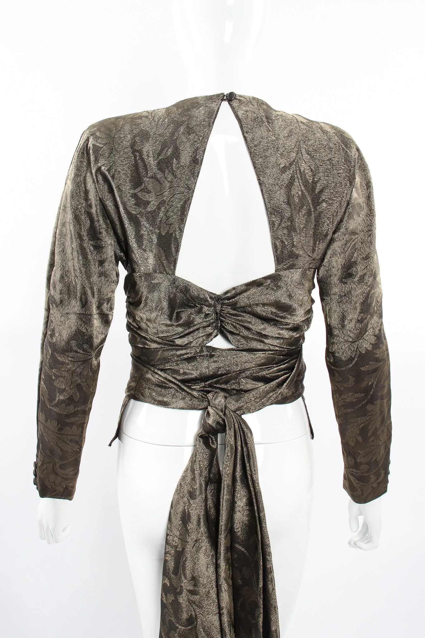 Backless Metallic Wrap Top