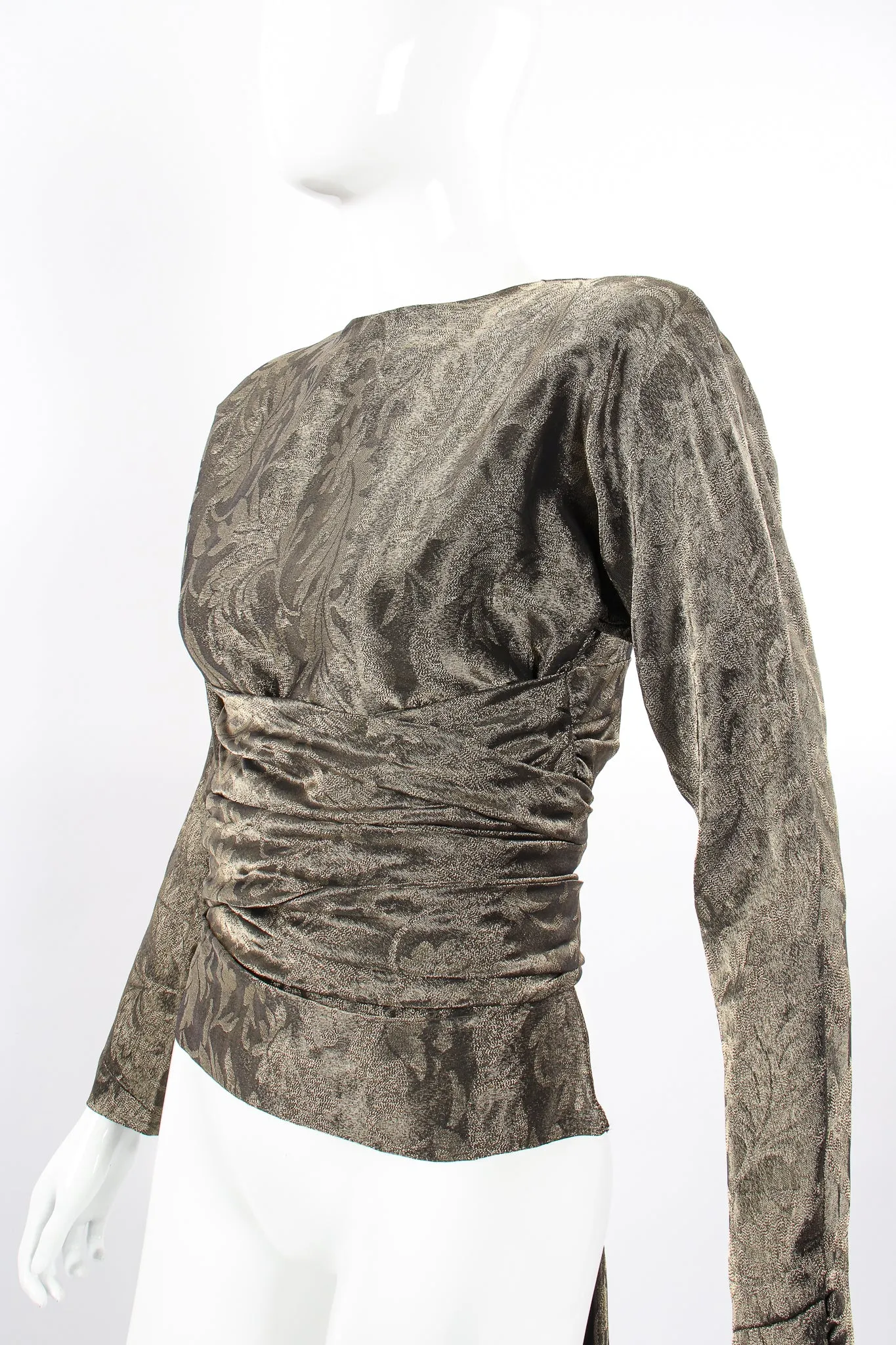 Backless Metallic Wrap Top