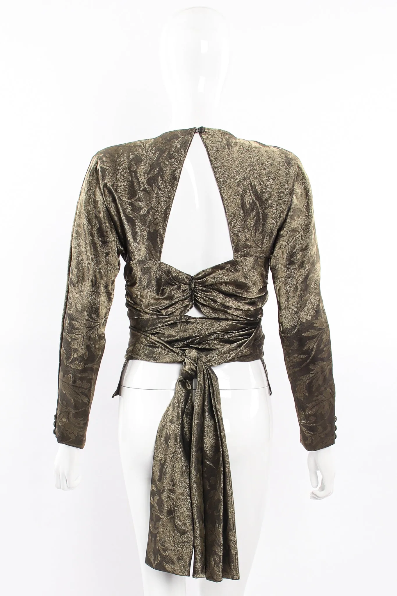 Backless Metallic Wrap Top