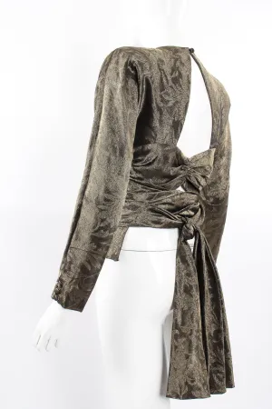 Backless Metallic Wrap Top