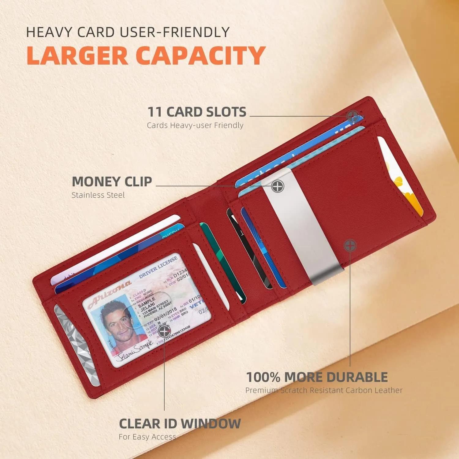 Bifold Wallets For Men With Money Clip, Rfid Blocking Slim Credit Card-Holder