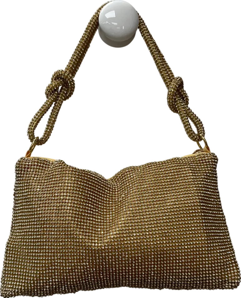 boohoo Metallic Premium Slouchy Diamante Shoulder Bag