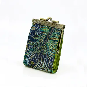 Brocade Peacock Card Holder w/ RFID Protection