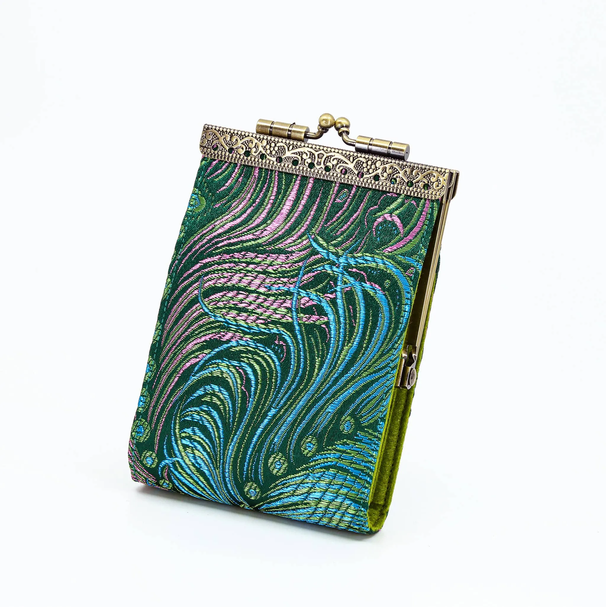 Brocade Peacock Card Holder w/ RFID Protection