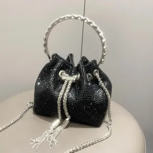 Bucket clutch Crystal rhinestone shoulder bags