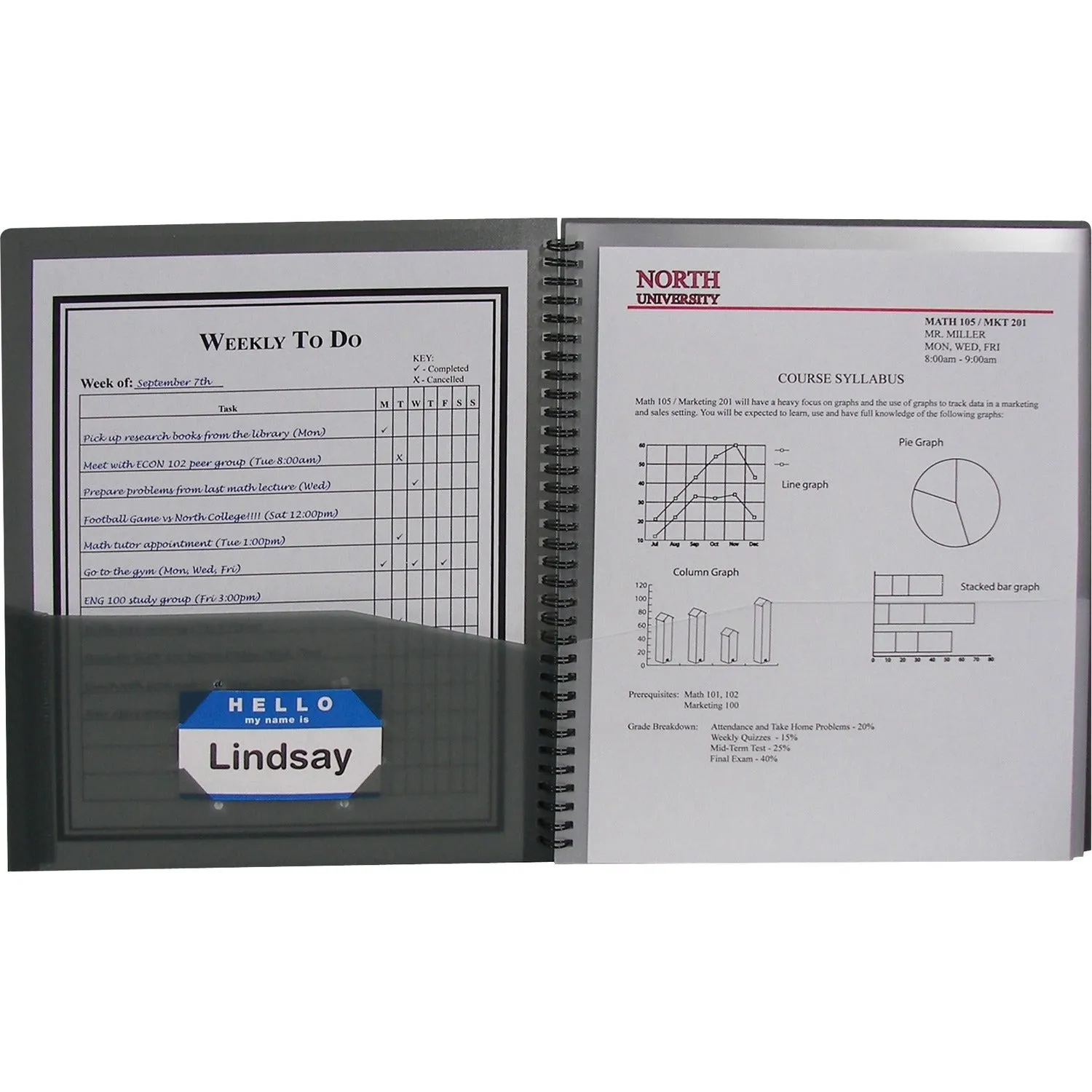 C-Line 8-Pocket Spiral-Bound Poly Portfolio