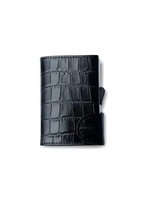 C-Secure Croco Leather RFID Wallet Black