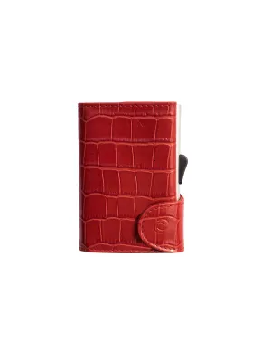 C-Secure Croco Leather RFID Wallet Red