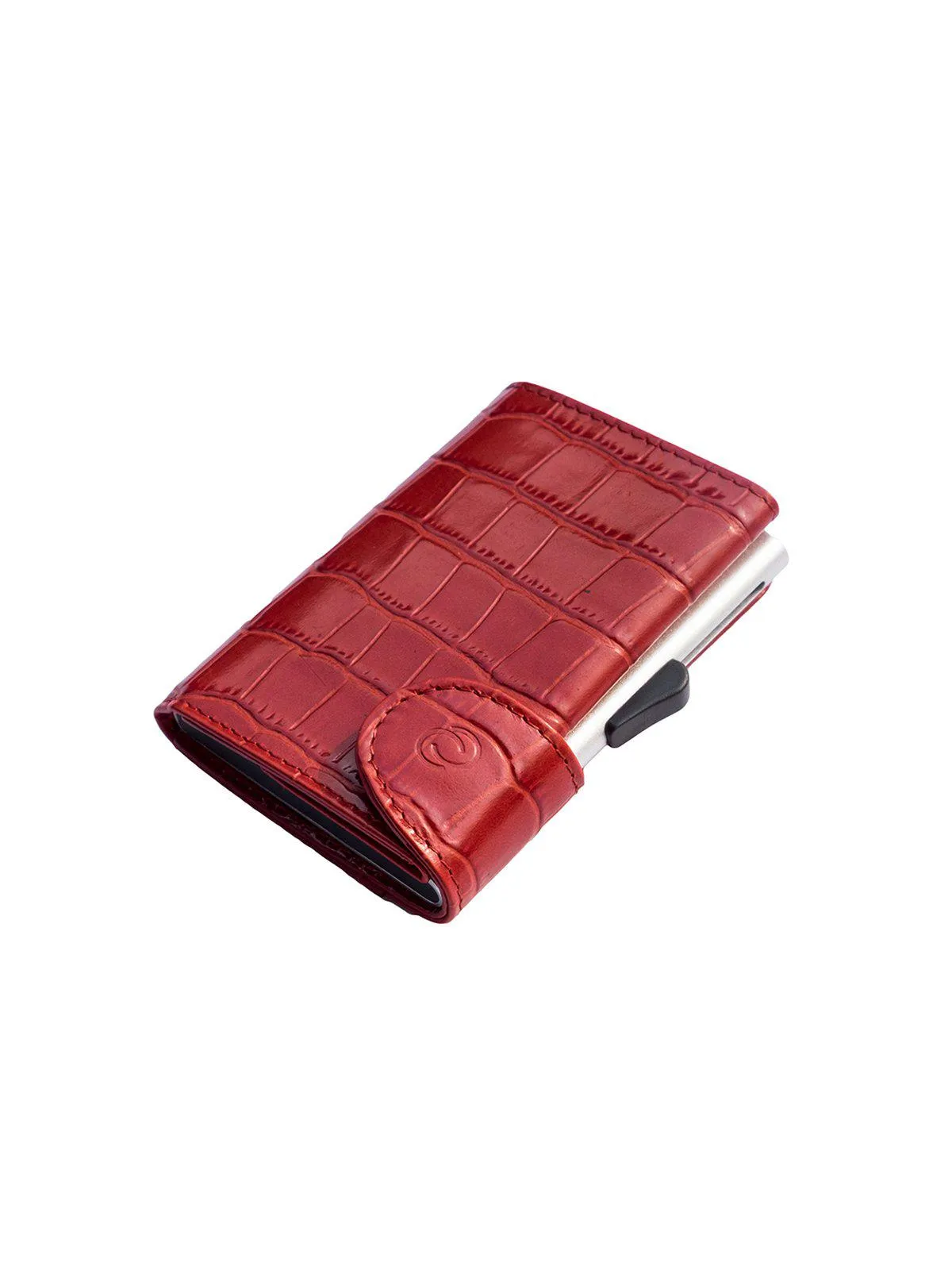 C-Secure Croco Leather RFID Wallet Red