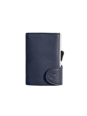 C-Secure Italian Leather RFID Wallet Blu Marino