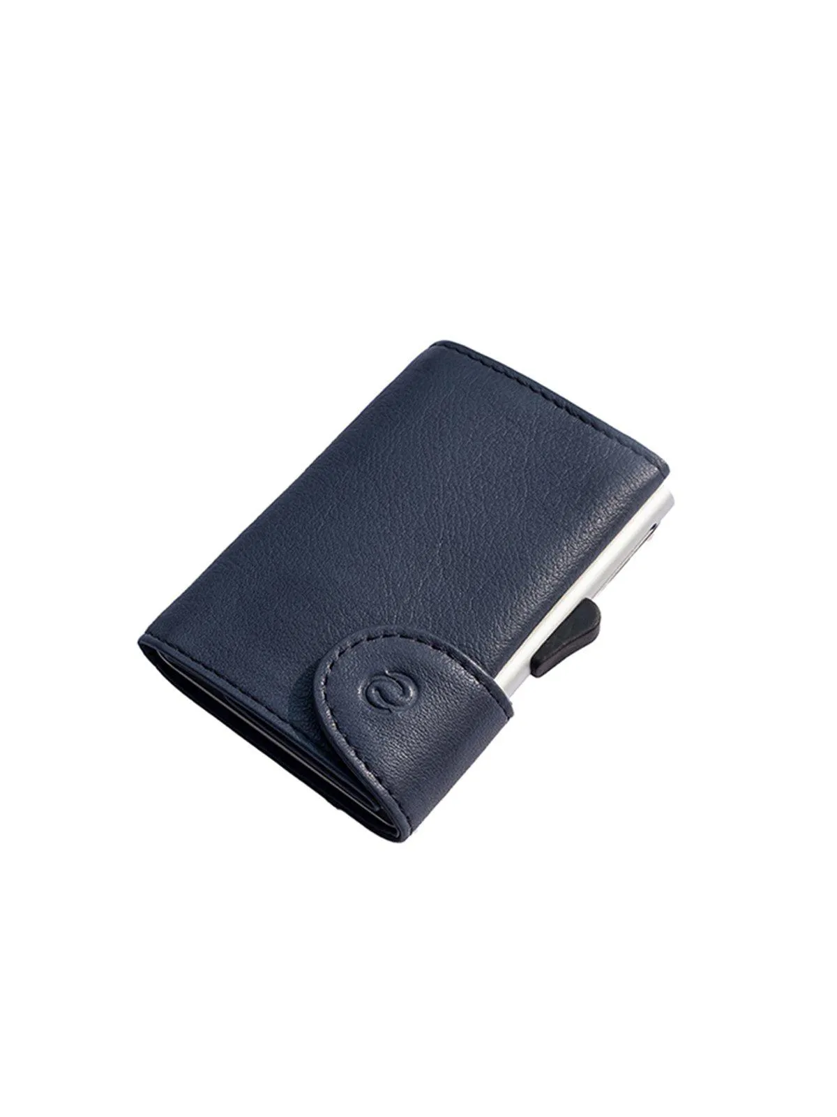C-Secure Italian Leather RFID Wallet Blu Marino