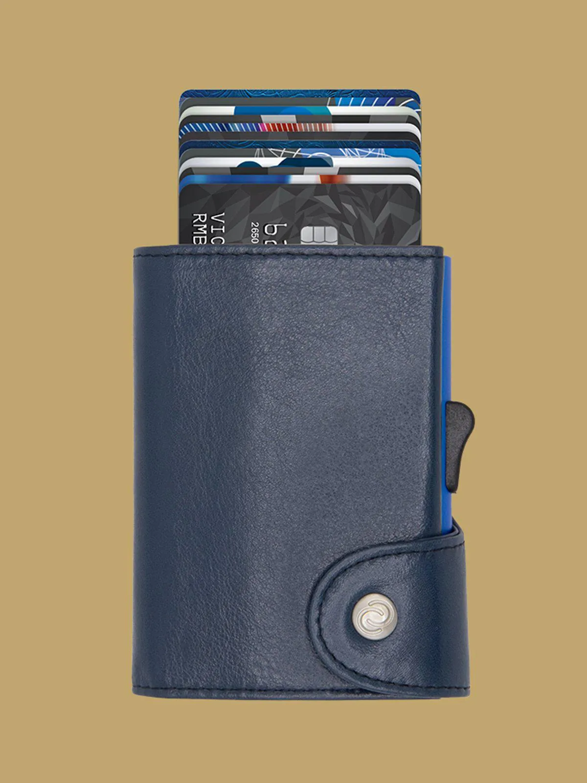 C-Secure XL Italian Leather Wallet with Coin Pouch RFID Mogano Brown