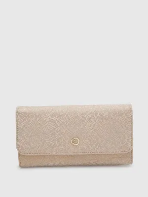 Caprese Betty Large Light Gold Flapover Clutch