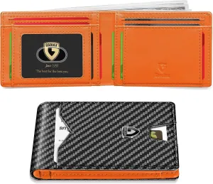 Carbon Fiber wallets Rfid Blocking Bifold Credit Card Holder for Men