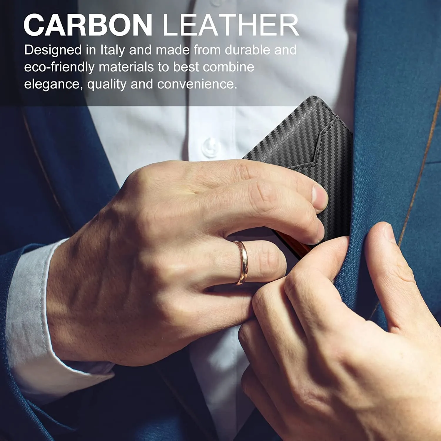 Carbon Fiber wallets Rfid Blocking Bifold Credit Card Holder for Men