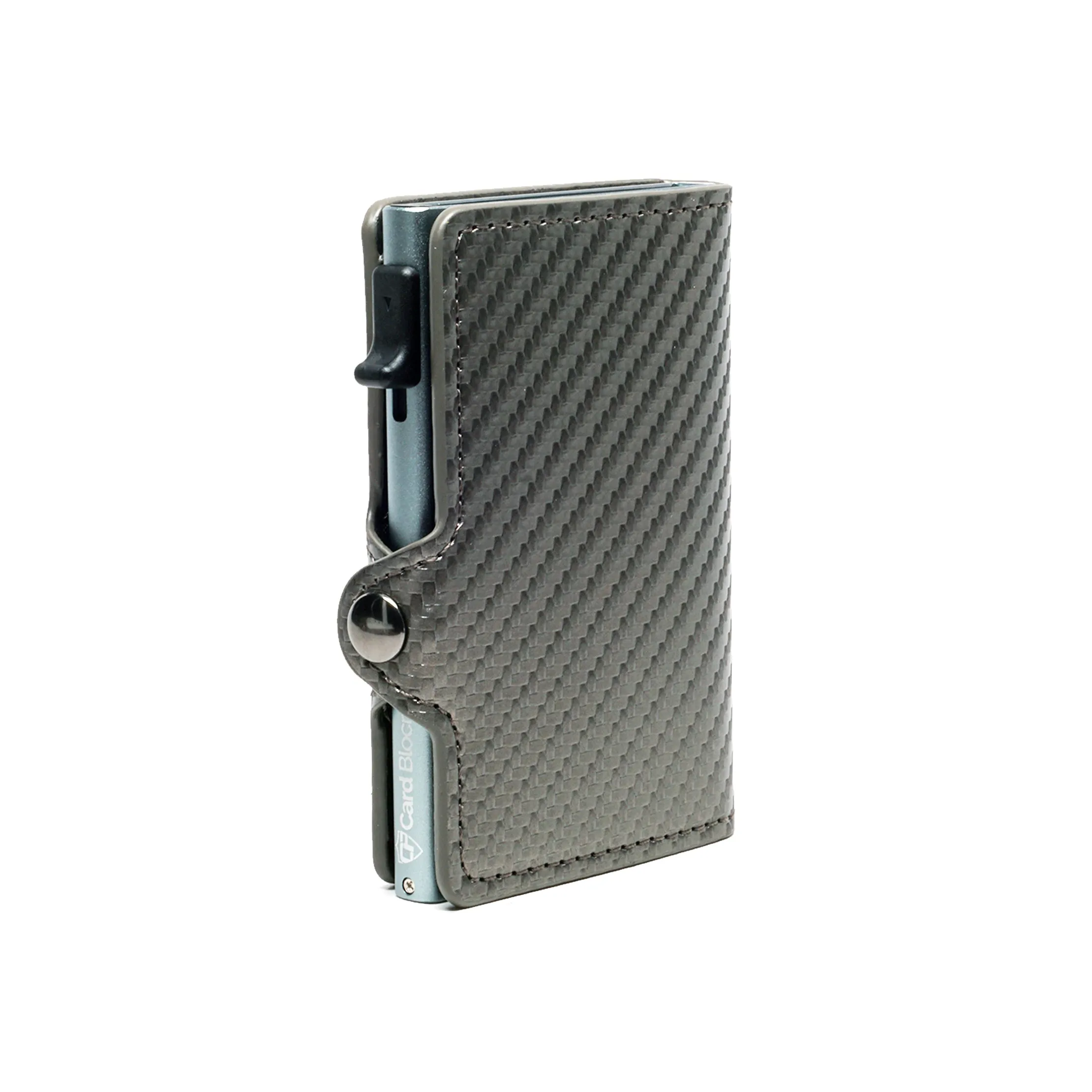 Card Blocr Credit Card Wallet Carbon Fiber PU Leather Titanium Color Minimalist Wallet